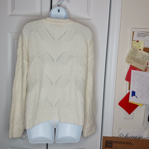 Madewell Charley Ivory White Cable Knit Wool / Alpaca Blend Sweater NWOT - Picture 6 of 8